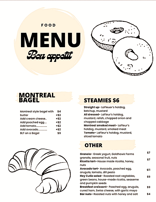 hey cutie menu